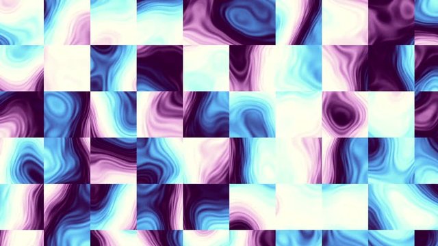 Moving blue low poly squares. Transform blurred squares. Looping footage.