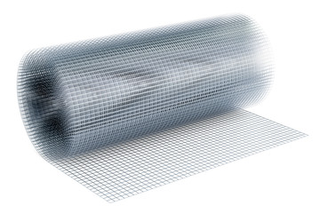 Welded wire mesh roll closeup, 3D rendering