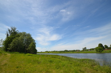 Fototapeta na wymiar landscape lake sky