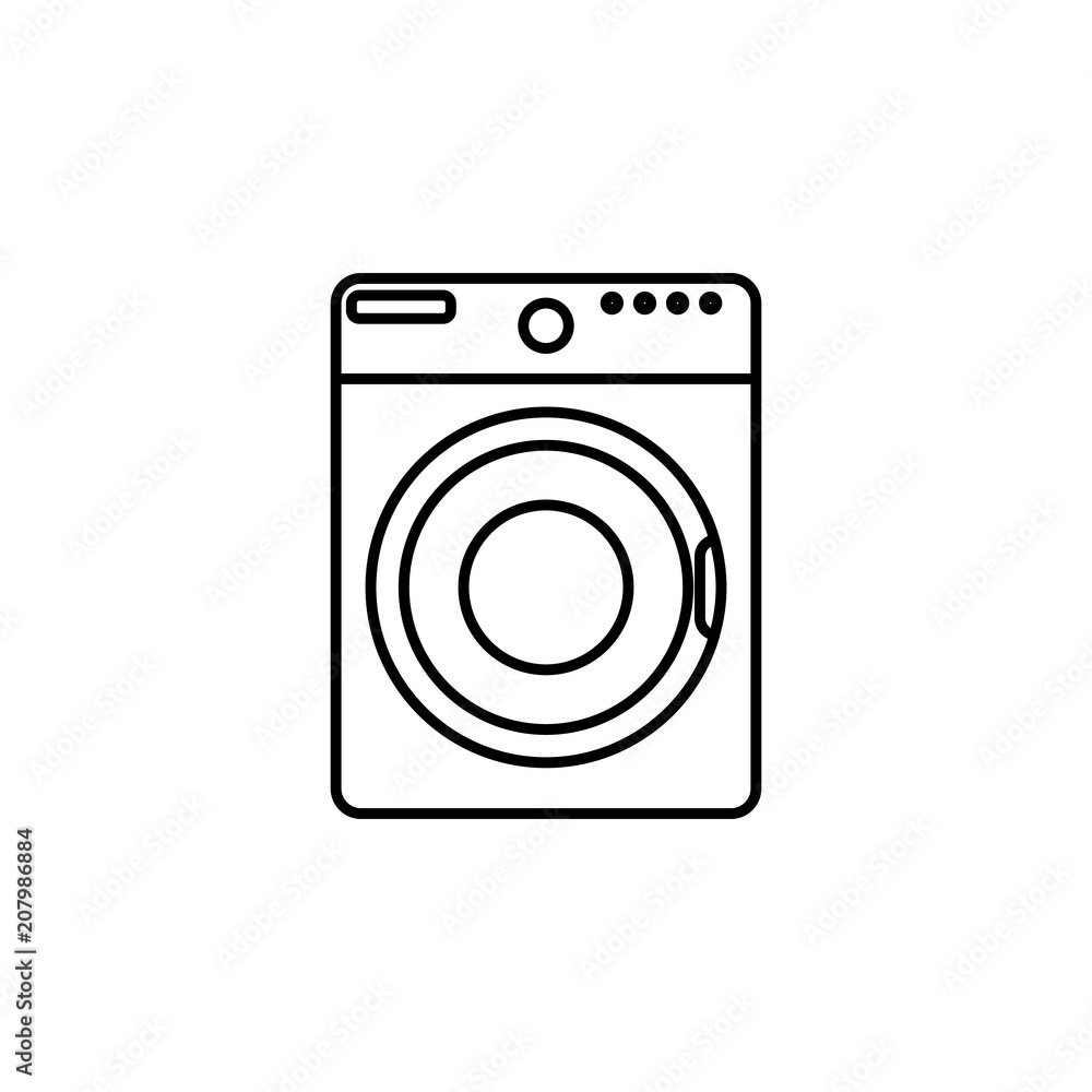 Poster washing machine outline icon. element of equipment icon for mobile concept and web apps. thin line w