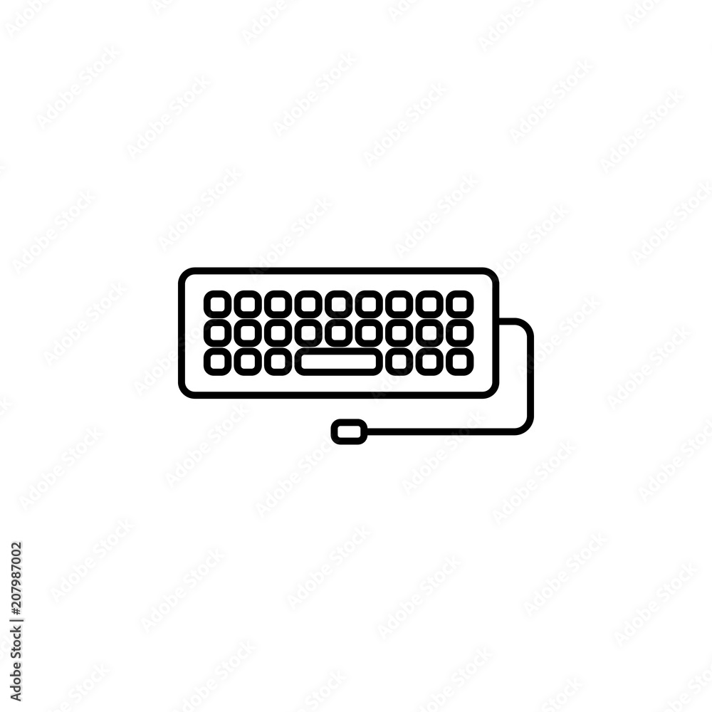 Poster keyboard outline icon. element of equipment icon for mobile concept and web apps. thin line keyboard