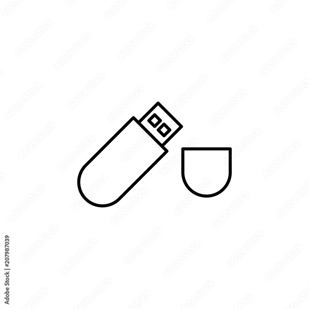 Poster flash card outline icon. element of equipment icon for mobile concept and web apps. thin line flash 