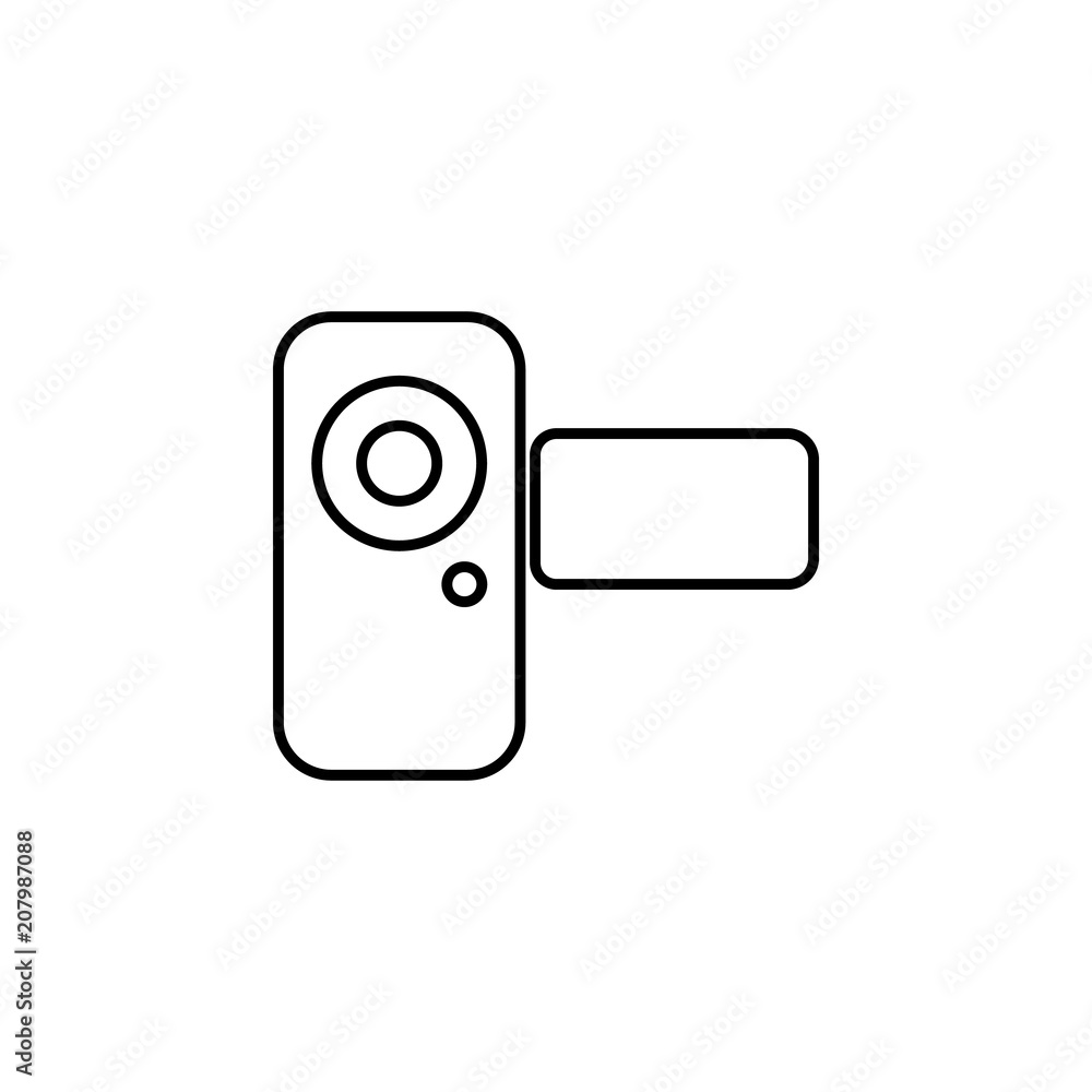 Poster manual camera outline icon. element of equipment icon for mobile concept and web apps. thin line man