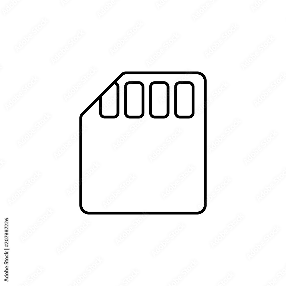 Poster sd card outline icon. element of equipment icon for mobile concept and web apps. thin line sd card o