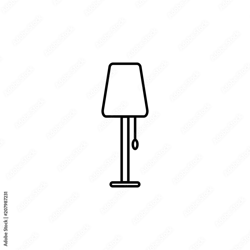 Poster floor lamp outline icon. element of equipment icon for mobile concept and web apps. thin line floor 