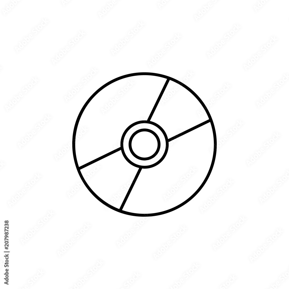 Poster cd disk outline icon. element of equipment icon for mobile concept and web apps. thin line cd disk o