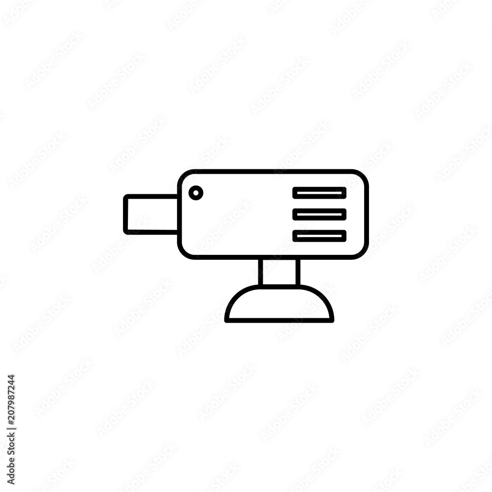 Poster surveillance camera outline icon. element of equipment icon for mobile concept and web apps. thin li