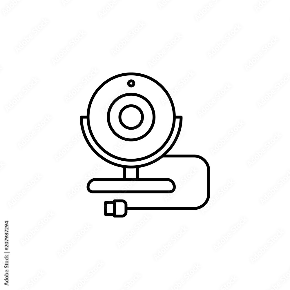 Poster webcam outline icon. element of equipment icon for mobile concept and web apps. thin line webcam out