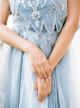 Young sensual woman in wonderful dress