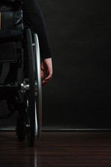 Fototapeta premium Disabled person sitting on wheelchair.