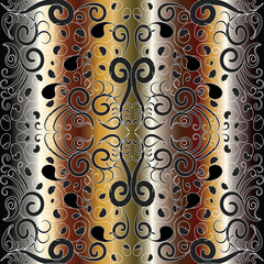Paisley gold seamless pattern.
