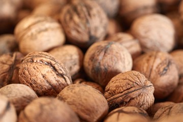 Walnuts in a pile