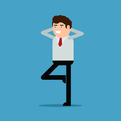 Happy businessman flat style