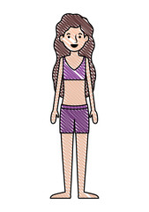 beautiful woman with swimsuit avatar character vector illustration design