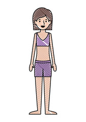 beautiful woman with swimsuit avatar character vector illustration design