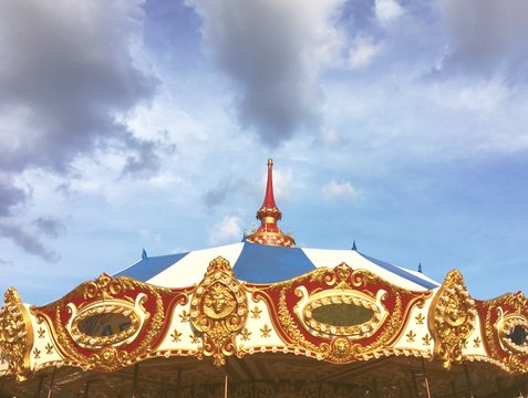 Top of a carnival carousel or merry-go-round.