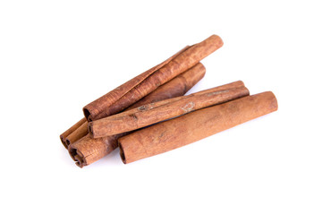 Cinnamon sticks isolated on white background with clipping path
