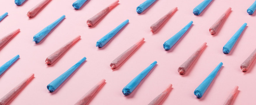 Pink & Blue Joints Pattern on XXX Background