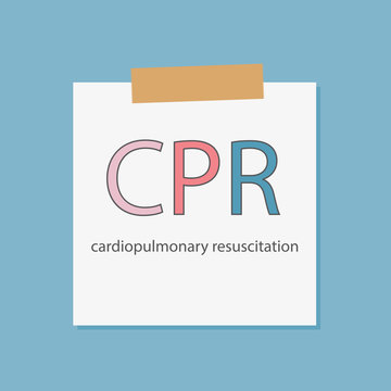 CPR Cardiopulmonary Resuscitation written in a notebook paper- vector illustration