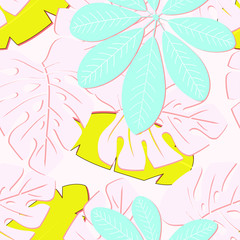 tropical pattern with leaves