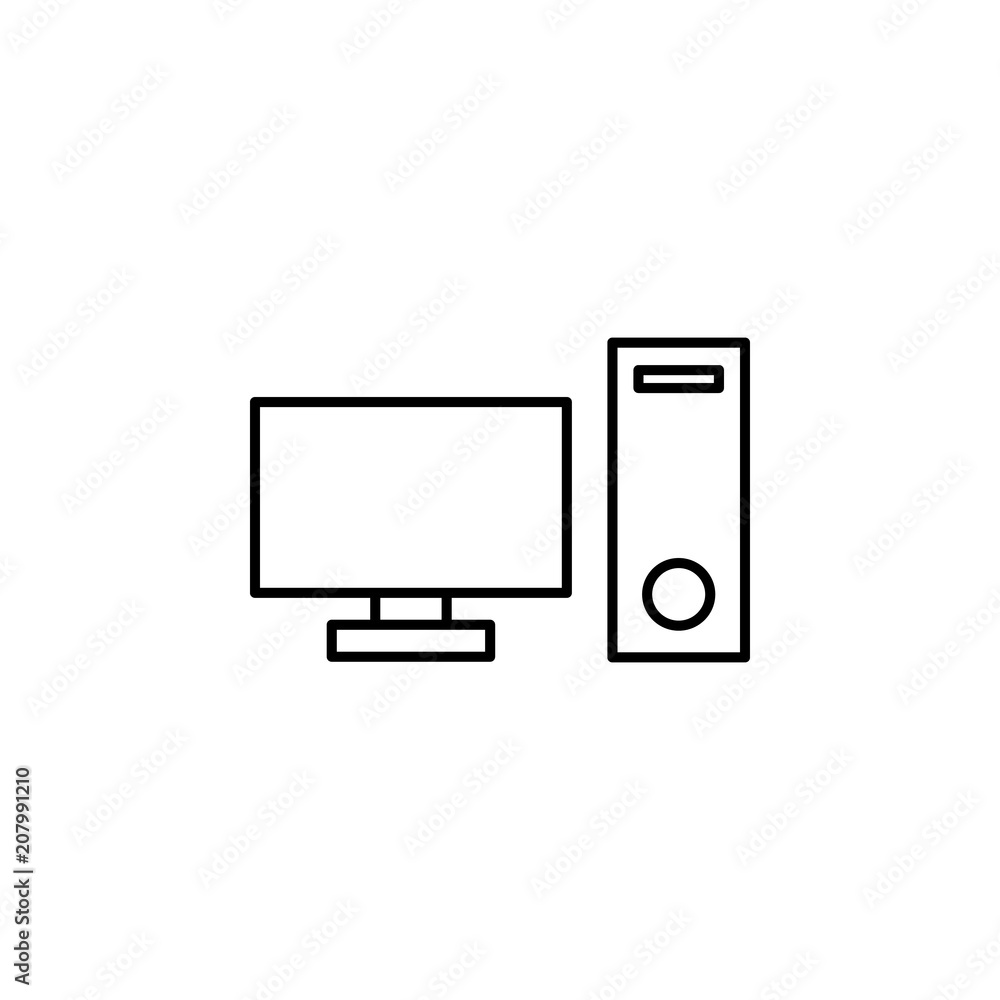 Aufkleber a computer outline icon. element of simple education icon for mobile concept and web apps. thin line