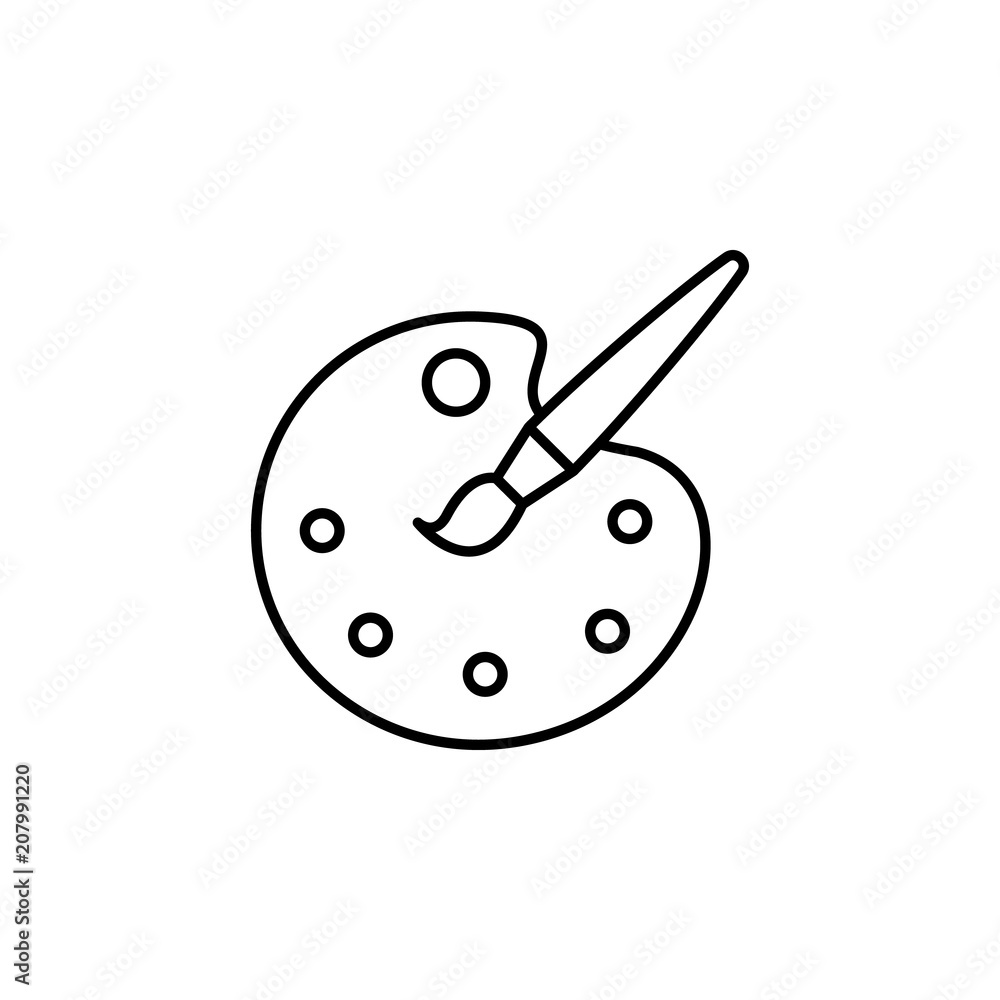 Aufkleber water color palette outline icon. element of simple education icon for mobile concept and web apps. 