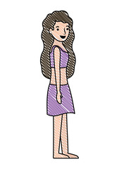 beautiful woman with swimsuit avatar character vector illustration design