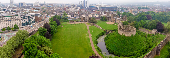 Aerial view of Cardiff castle in summer, Wales © Alexey Fedorenko