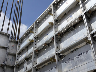 Precast system aluminium formwork used at the construction site as the reusable concrete form-work....