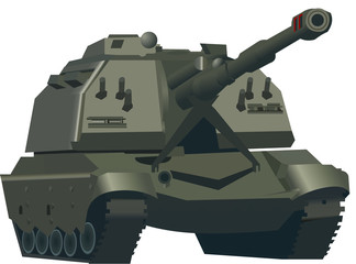 Самоходная артиллерийская установка на гусеничном ходу. военное оружие