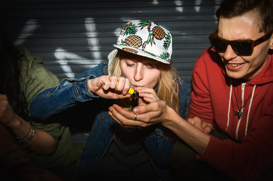 People getting high on street