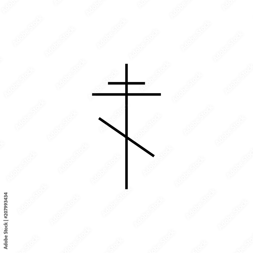 Poster cross orthodox outline icon. element of religion sign for mobile concept and web apps. thin line cro