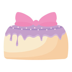 sweet cake icon over white background, colorful design. vector illustration