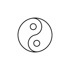 Yin Yang outline icon. Element of religion sign for mobile concept and web apps. Thin line Yin Yang outline icon can be used for web and mobile