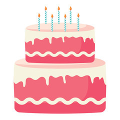 sweet cake icon over white background, vector illustration
