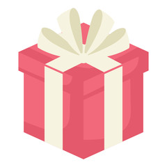 Gift box icon over white background, vector illustration