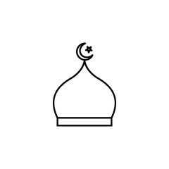 mosque dome outline icon. Element of religion sign for mobile concept and web apps. Thin line mosque dome outline icon can be used for web and mobile