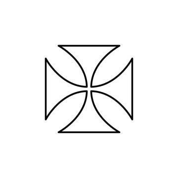 Maltese cross outline icon. Element of religion sign for mobile concept and web apps. Thin line Maltese cross outline icon can be used for web and mobile