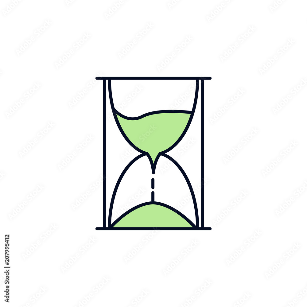 Poster hourglass outline icon. element of colored spa icon for mobile concept and web apps. thin line hourg