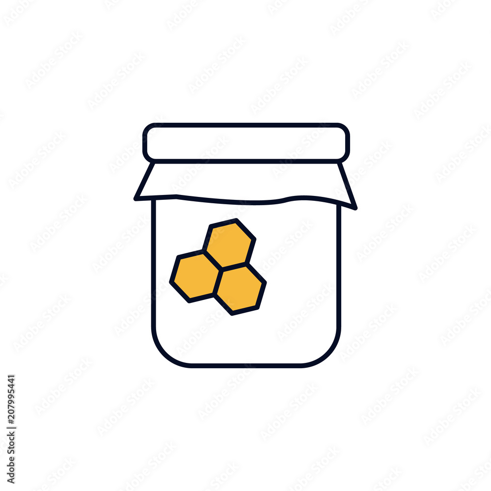 Poster jar of honey outline icon. element of colored spa icon for mobile concept and web apps. thin line ja