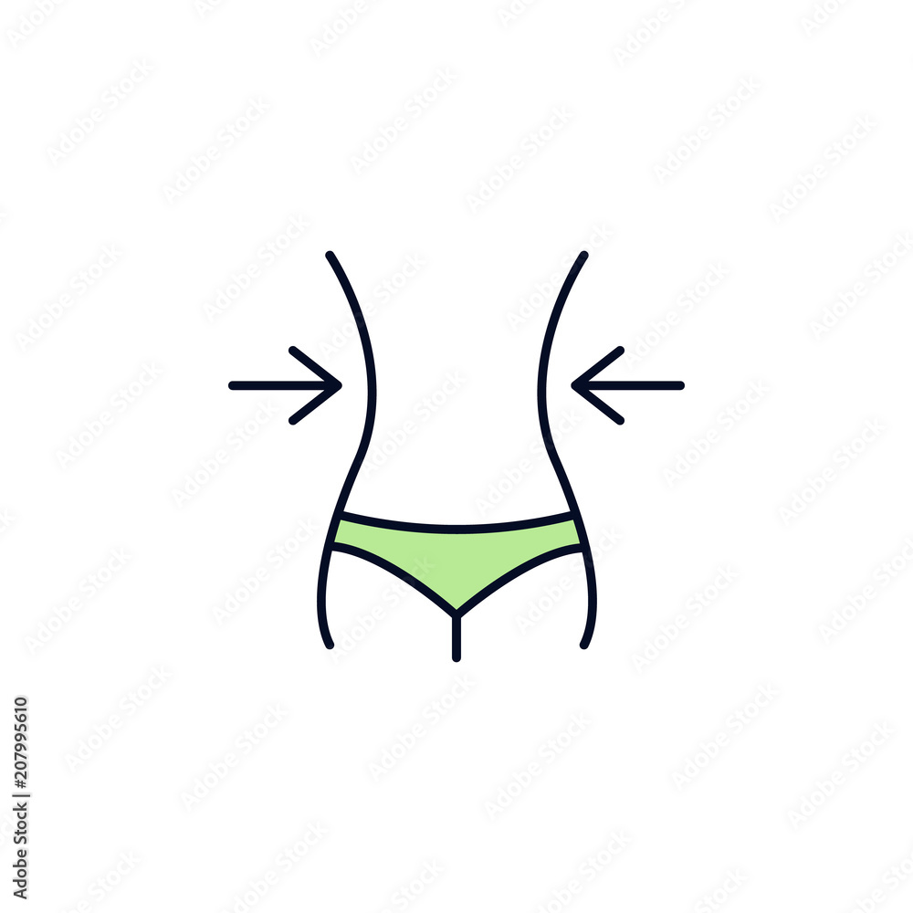 Poster waist outline icon. element of colored spa icon for mobile concept and web apps. thin line waist out