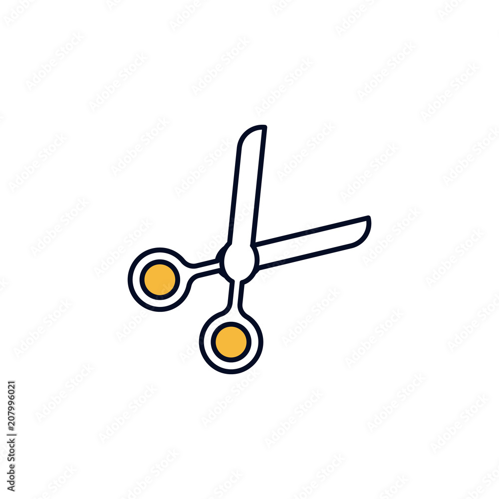 Poster scissors outline icon. element of colored spa icon for mobile concept and web apps. thin line scisso