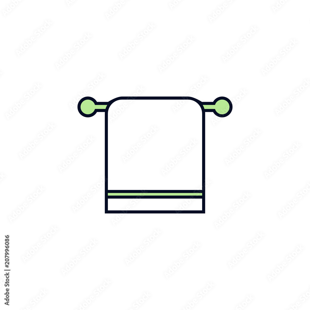 Poster towel on a hanger outline icon. element of colored spa icon for mobile concept and web apps. thin li