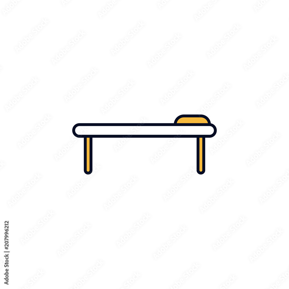 Poster a massage table outline icon. element of colored spa icon for mobile concept and web apps. thin line