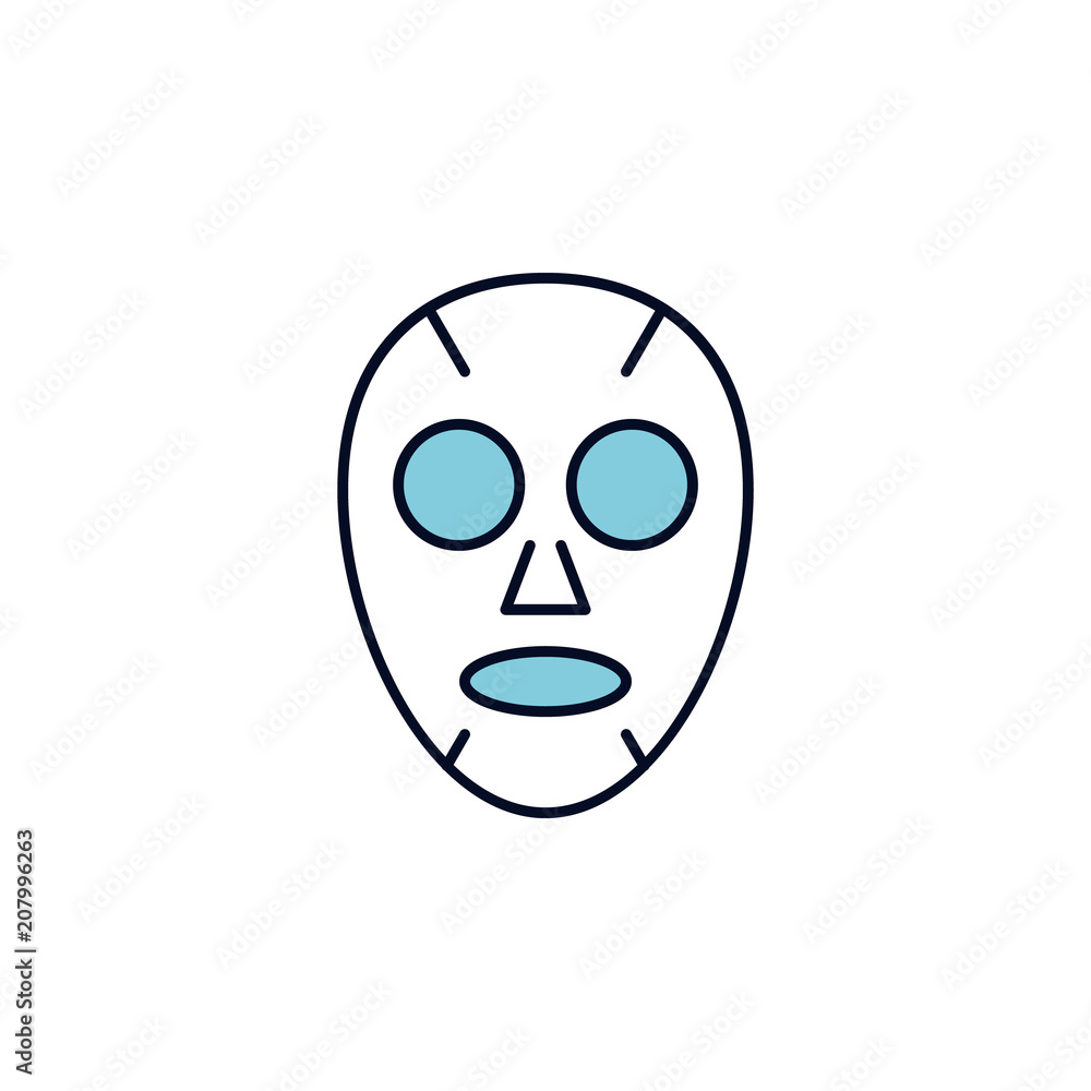 Poster mask for the face outline icon. element of colored spa icon for mobile concept and web apps. thin li