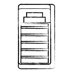 Smartphone device icon over white background, vector illustration