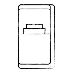 Smartphone with battery level on screen over white background, vector illustration