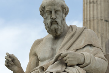 classic statues Plato close up - obrazy, fototapety, plakaty