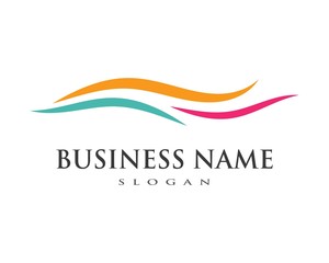 Wave symbol and icon Logo Template