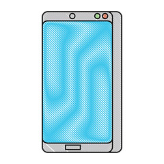 Smartphone device icon over white background, vector illustration